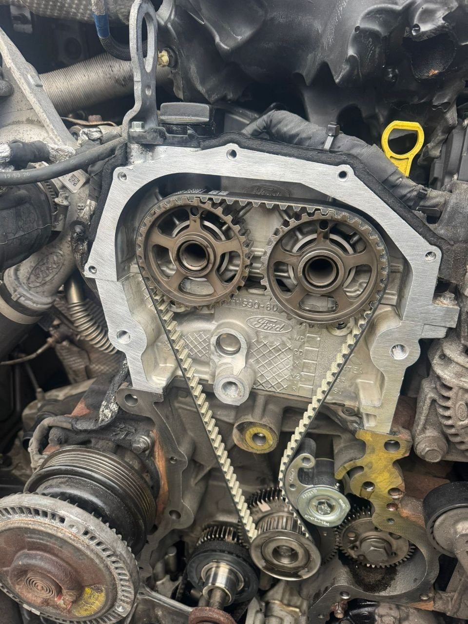 lanț de distribuție Ford expus în timpul reviziei