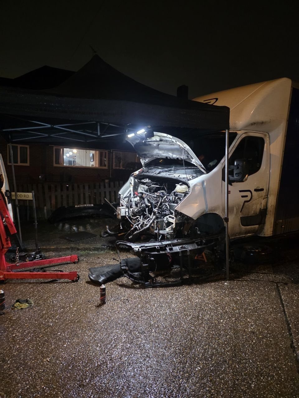 motor de dubă scos cu macara, service mobil